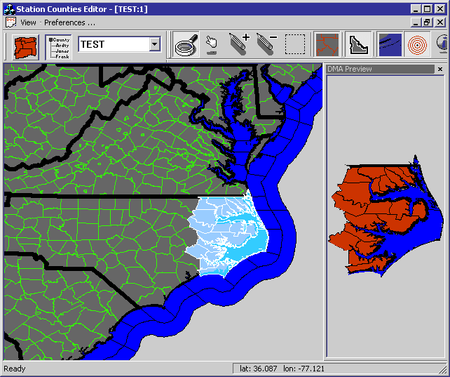 Creating/Editing a station map including offshore marine zones.