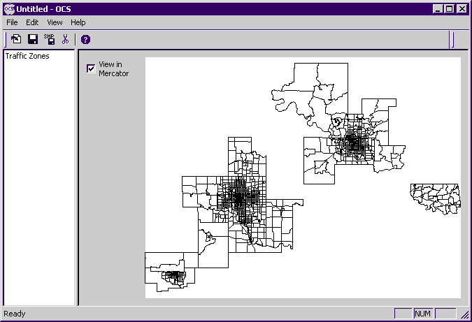 Result of importing a SHP file into a new OCS file.